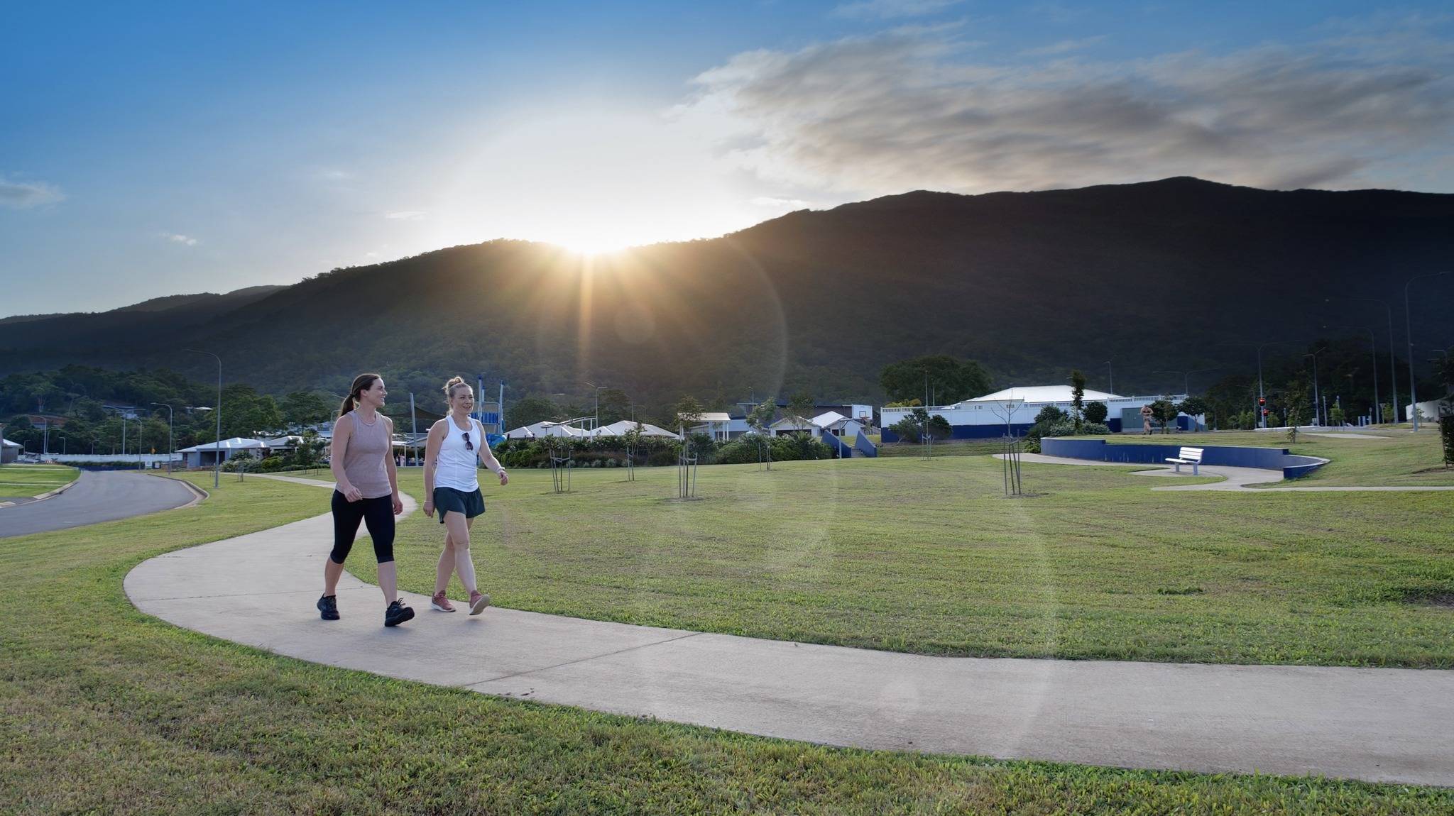 Facebook header Vistas at Redlynch sunset lens flare 2024 Vistas at Redlynch park at sunset
