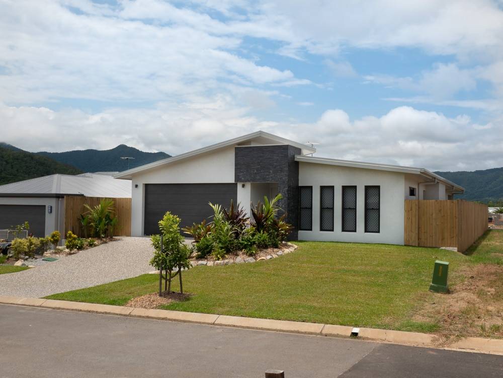 low pitch skillion roof on home in cairns