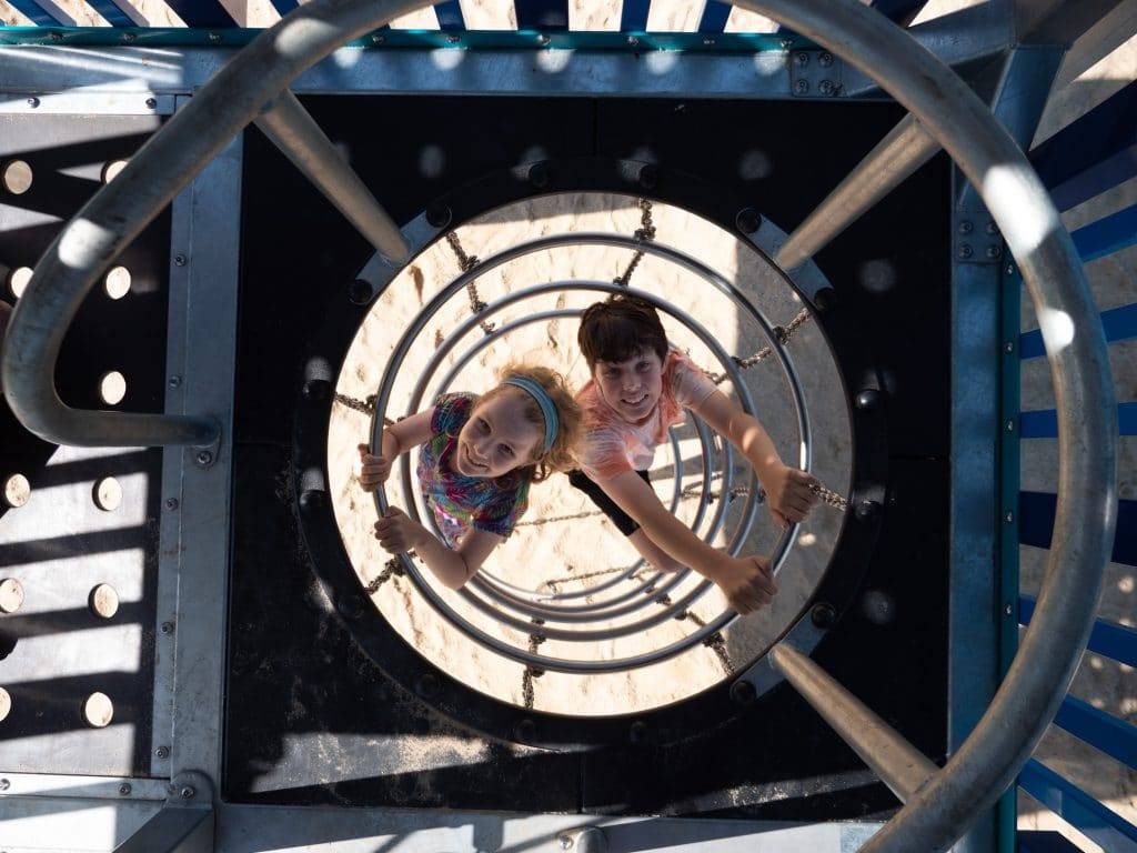 close up children climbing in playground in cairns